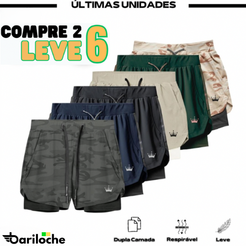 COMPRE 2, LEVE 6 - Kit Shorts DryFit™ de Compressão BRL Original