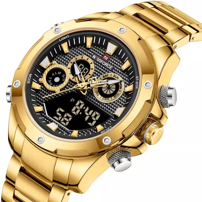 Relógio Masculino Dourado Cronógrafo VN 9217
