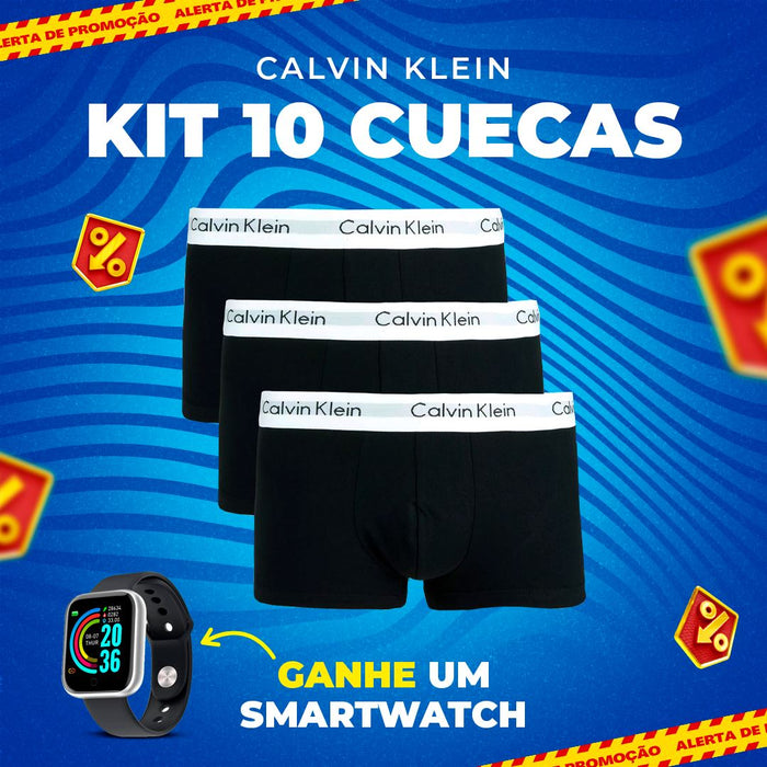 Kit 10 Cuecas Calvin Klein + brinde